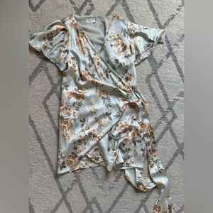 Dress Forum Floral Wrap Blouse in Cream and Brown